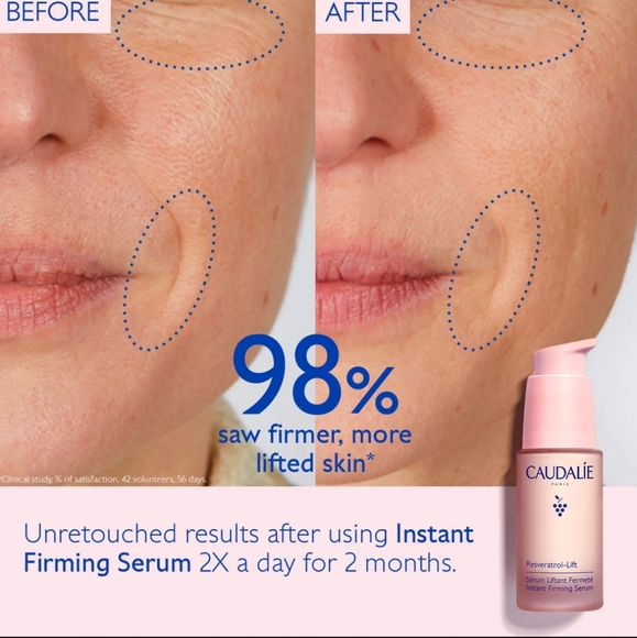 2/$55 Caudalie Resveratrol Lift Instant Firming Retinol Alternative Serum - Picture 2 of 8